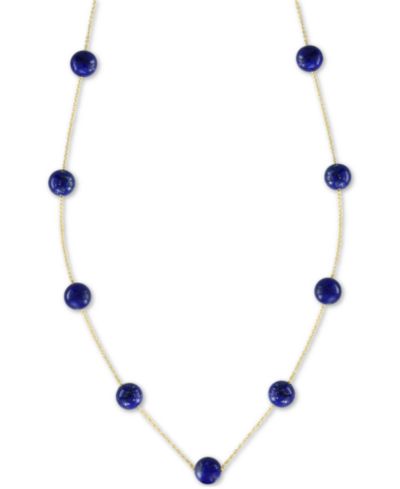 EFFY® Lapis Lazuli (6mm) 18" Statement Necklace in 14k Gold (Also in Onyx)