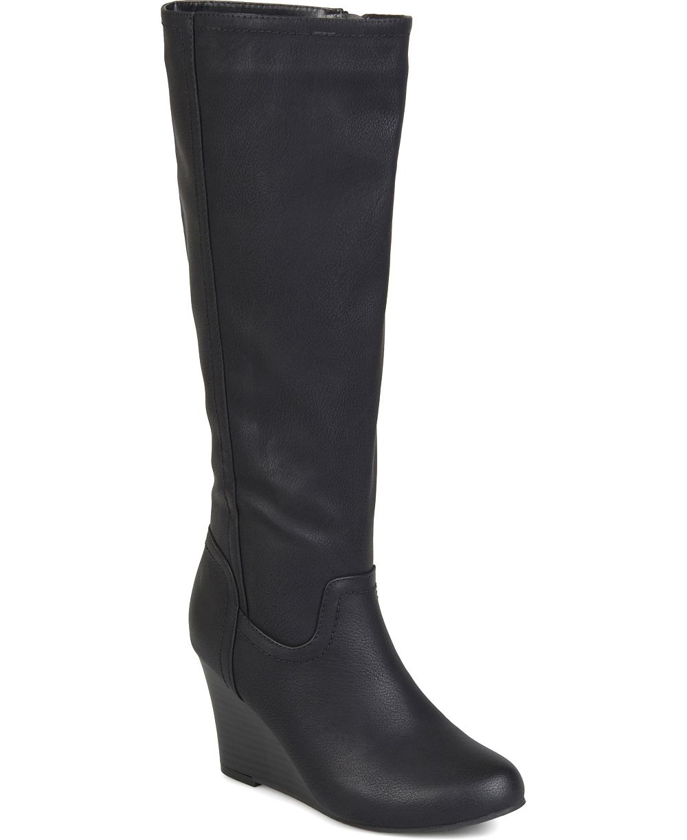 Journee Collection Женские ботинки Langly Wide Calf Knee High Wedge Boots