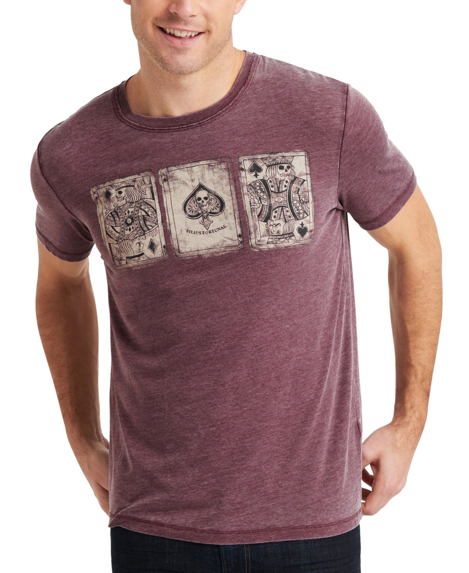 Lucky Brand Men's Poker Cards Short-Sleeve T-Shirt, Port Royle Burnout
