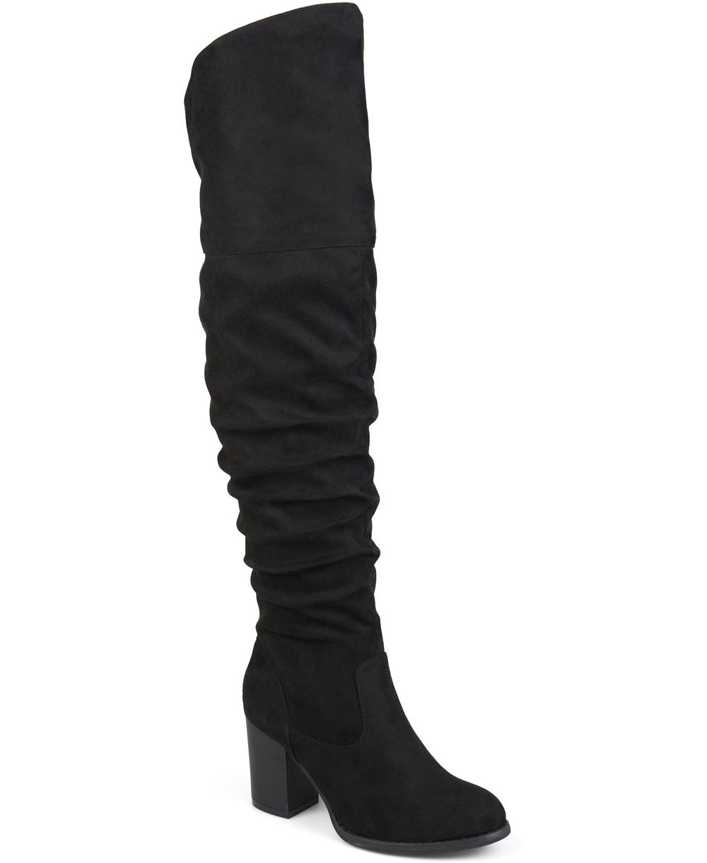 Journee Collection Women's Kaison Extra Wide Calf Slouchy Over The Knee Boots