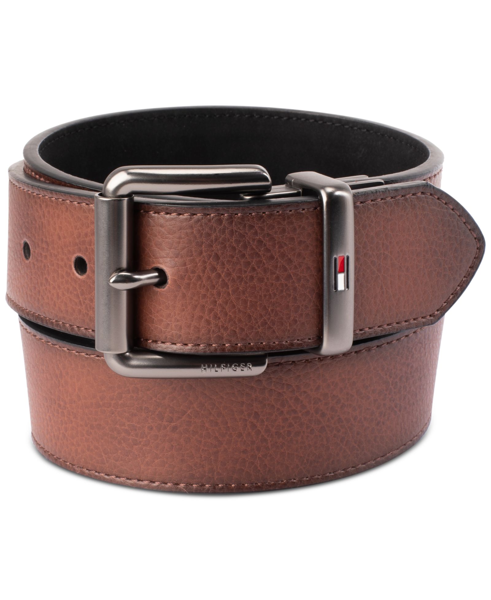 Tommy Hilfiger Мужской двусторонний ремень Matte и Pebbled