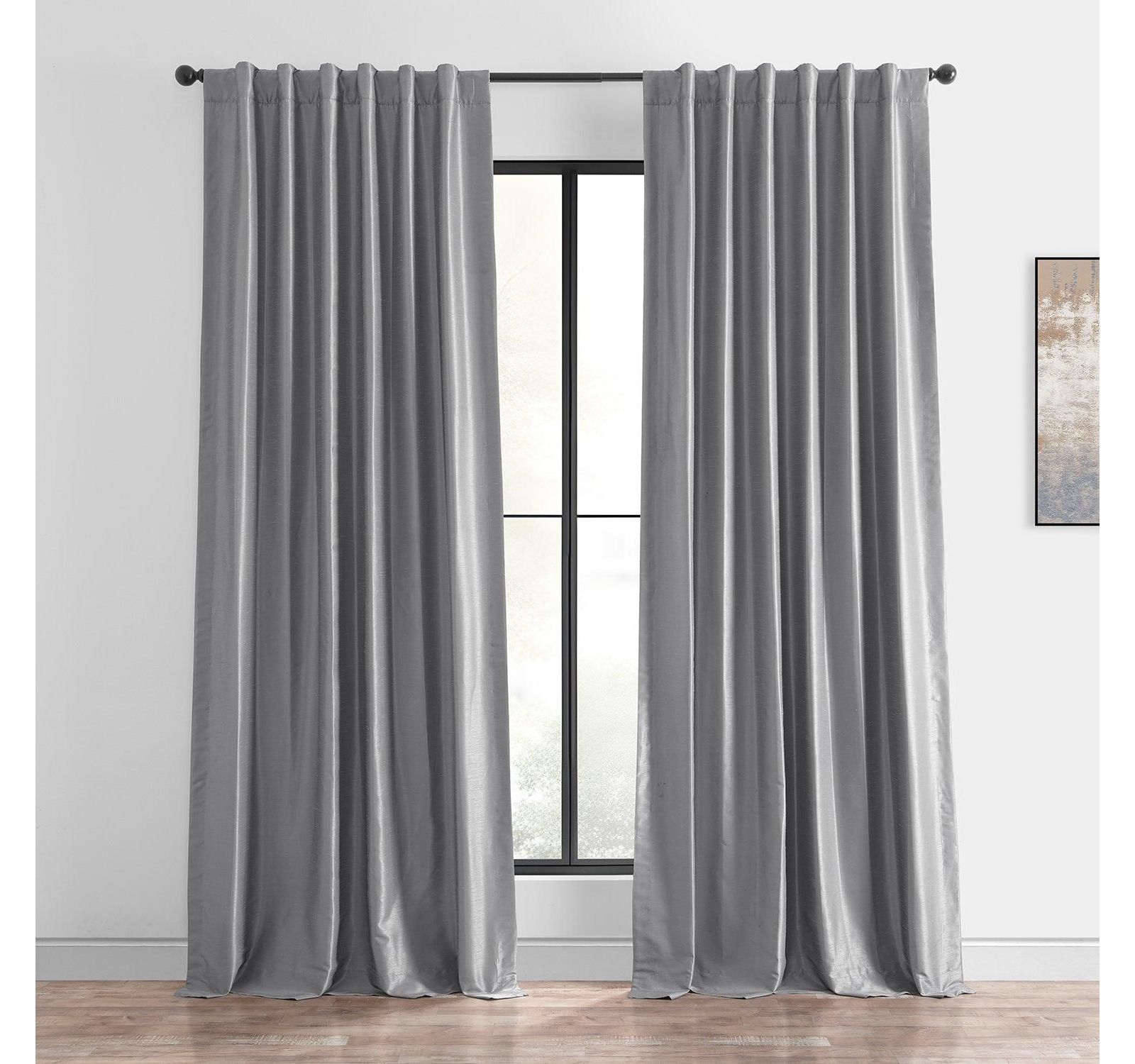 Half Price Drapes винтажные текстурированные шторы блэкаут из искусственного шелка Dupioni, черный цвет