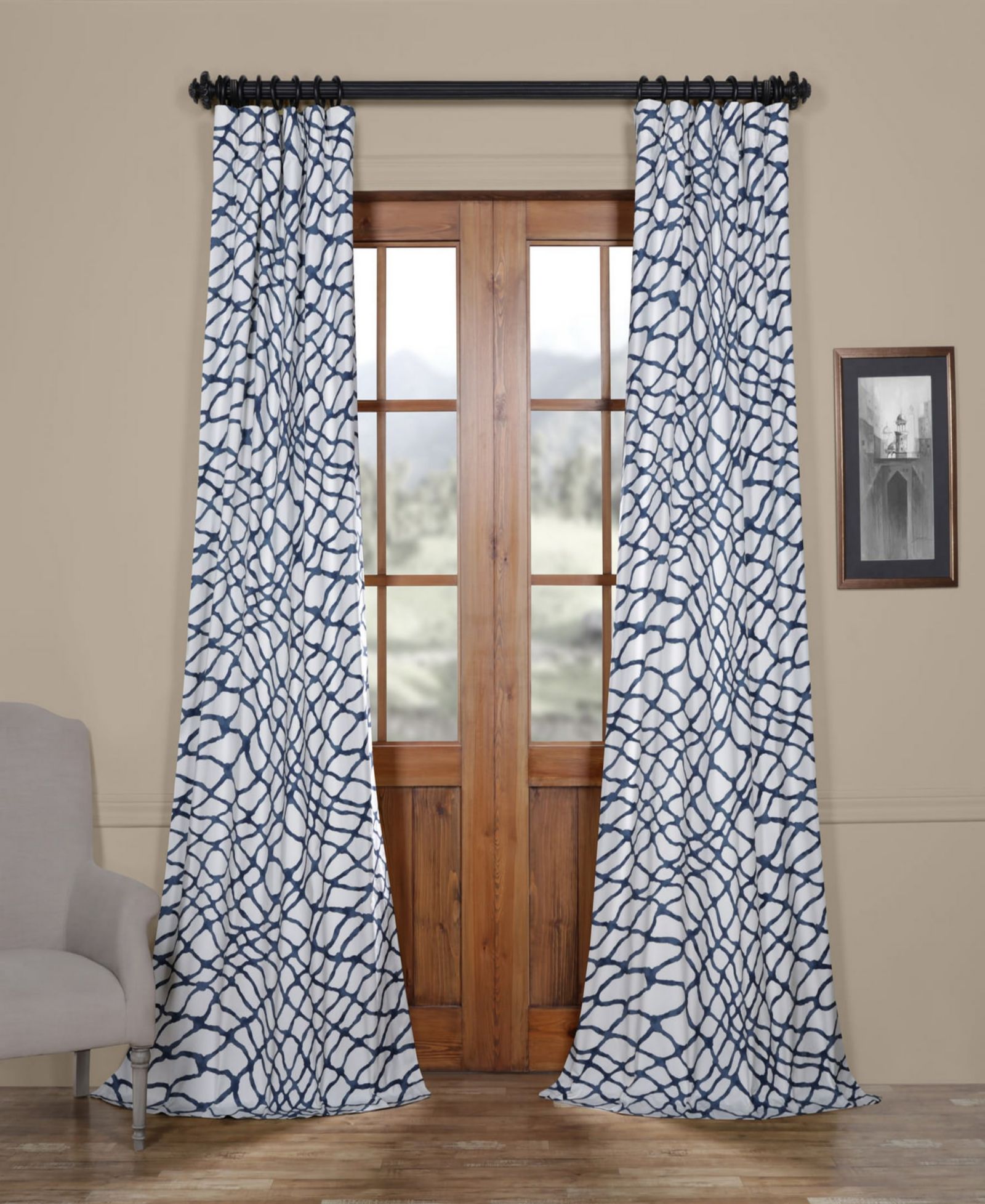 Half Price Drapes Декоративные хлопковые шторы с абстрактным принтом