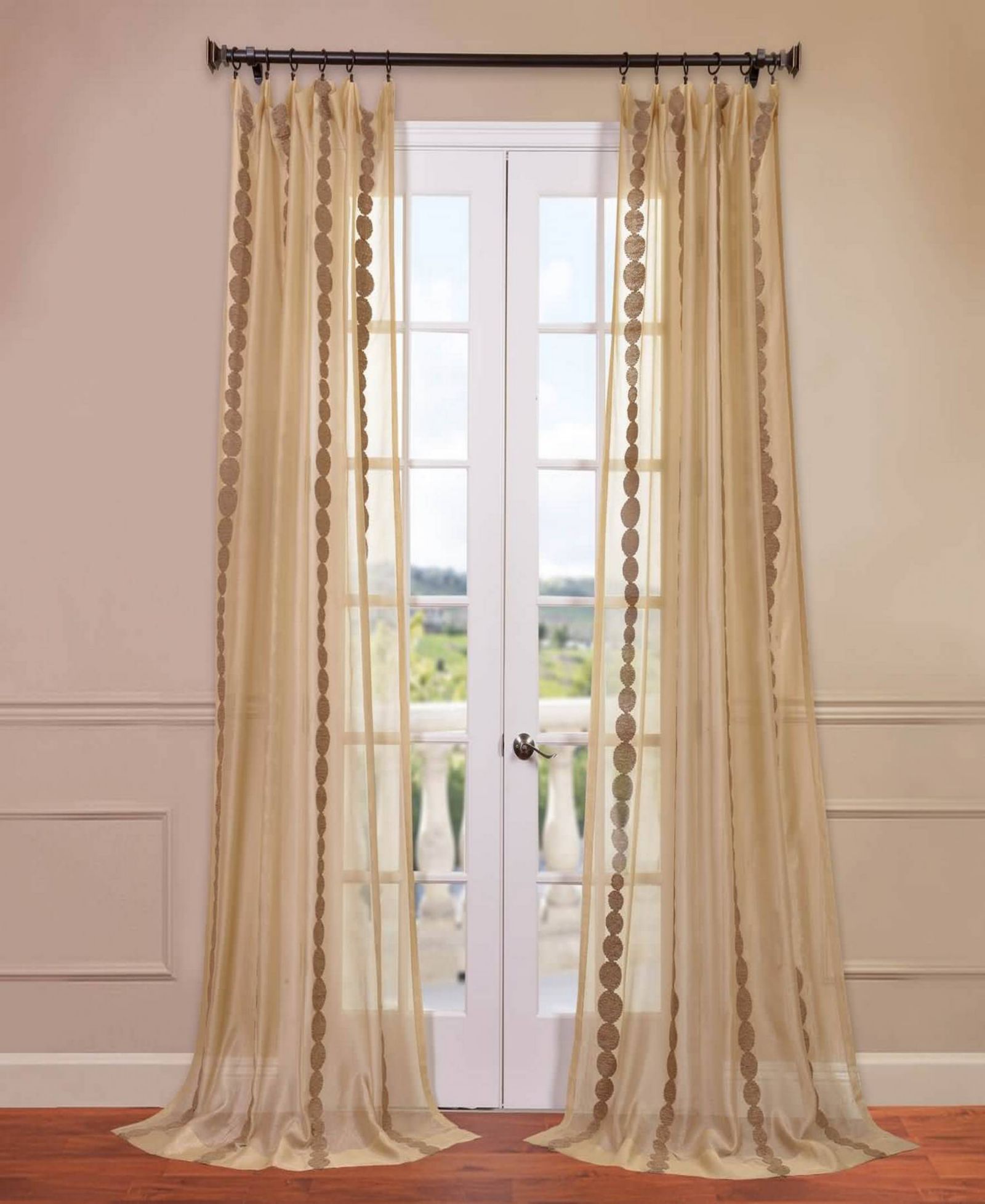 Half Price Drapes Вышитая полосатая прозрачная штора