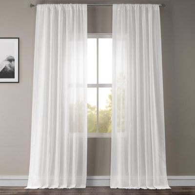 Полупрозрачная тюлевая занавеска Half Price Drapes White Orchid из искусственного льна
