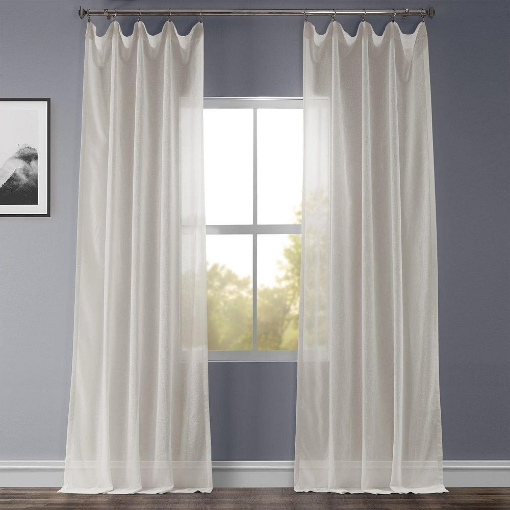 Half Price Drapes Textured Faux Linen Sheer Curtain