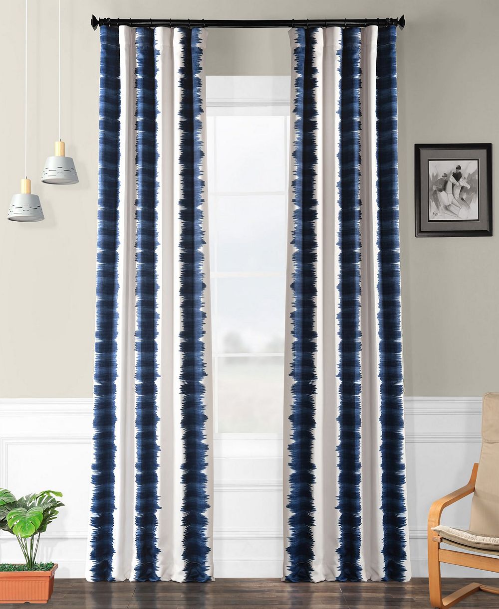 Half Price Drapes шторы Flambe в полоску, затемняющие комнату