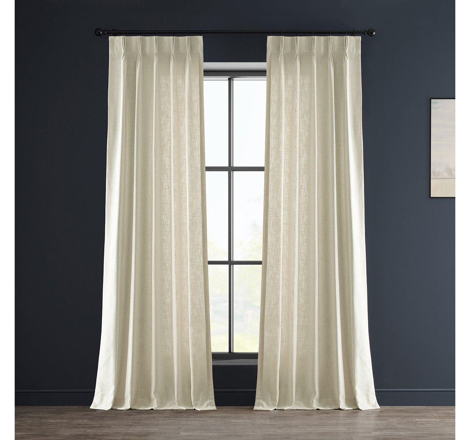 Half Price Drapes Barley Heavy Faux Linen Curtain