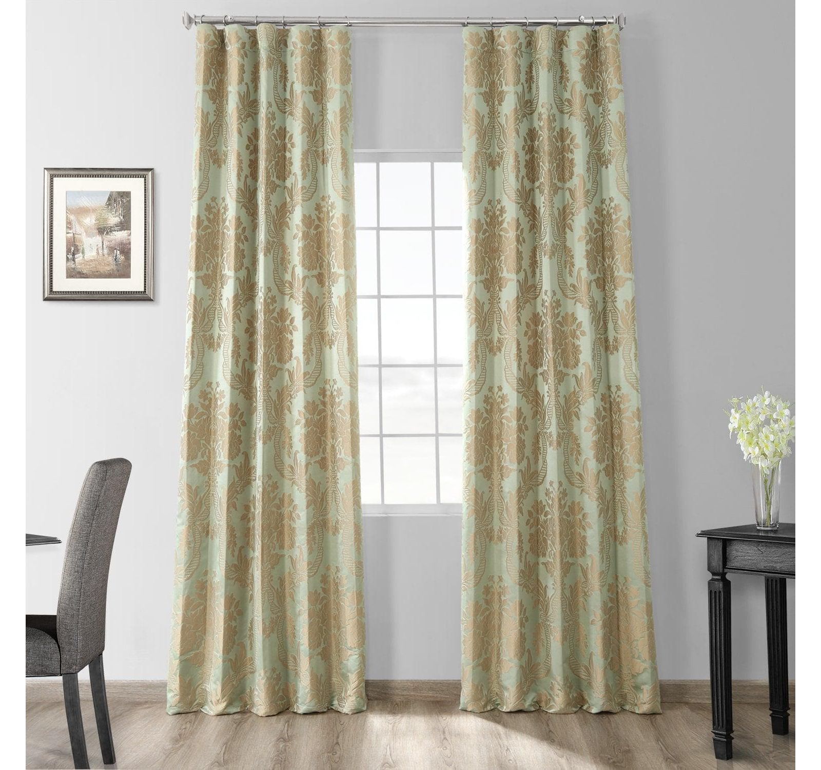 Half Price Drapes портьеры с затемнением из искусственного шелка жаккардового типа с дамасским узором