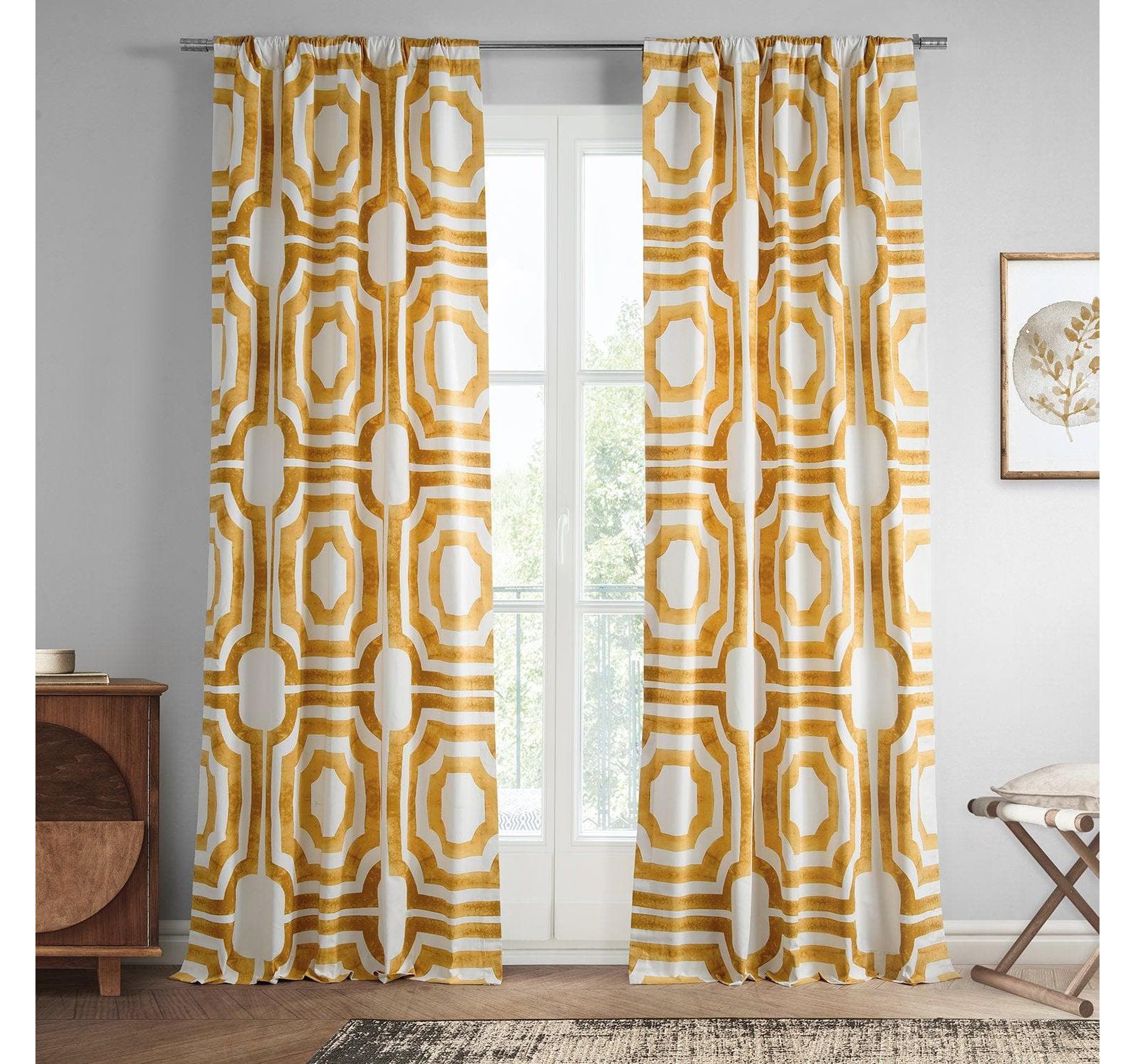 Шторы Half Price Drapes Geometric Printed Cotton Room Darkening