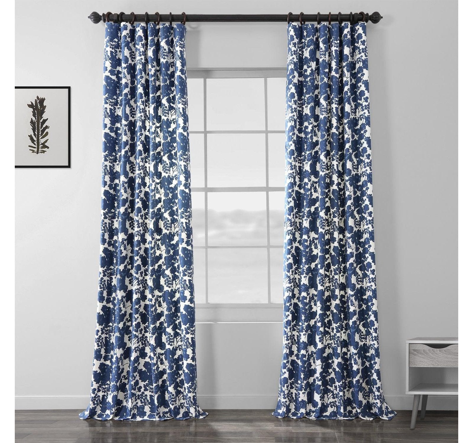 Штора Half Price Drapes Floral Printed Cotton Room Darkening Curtain