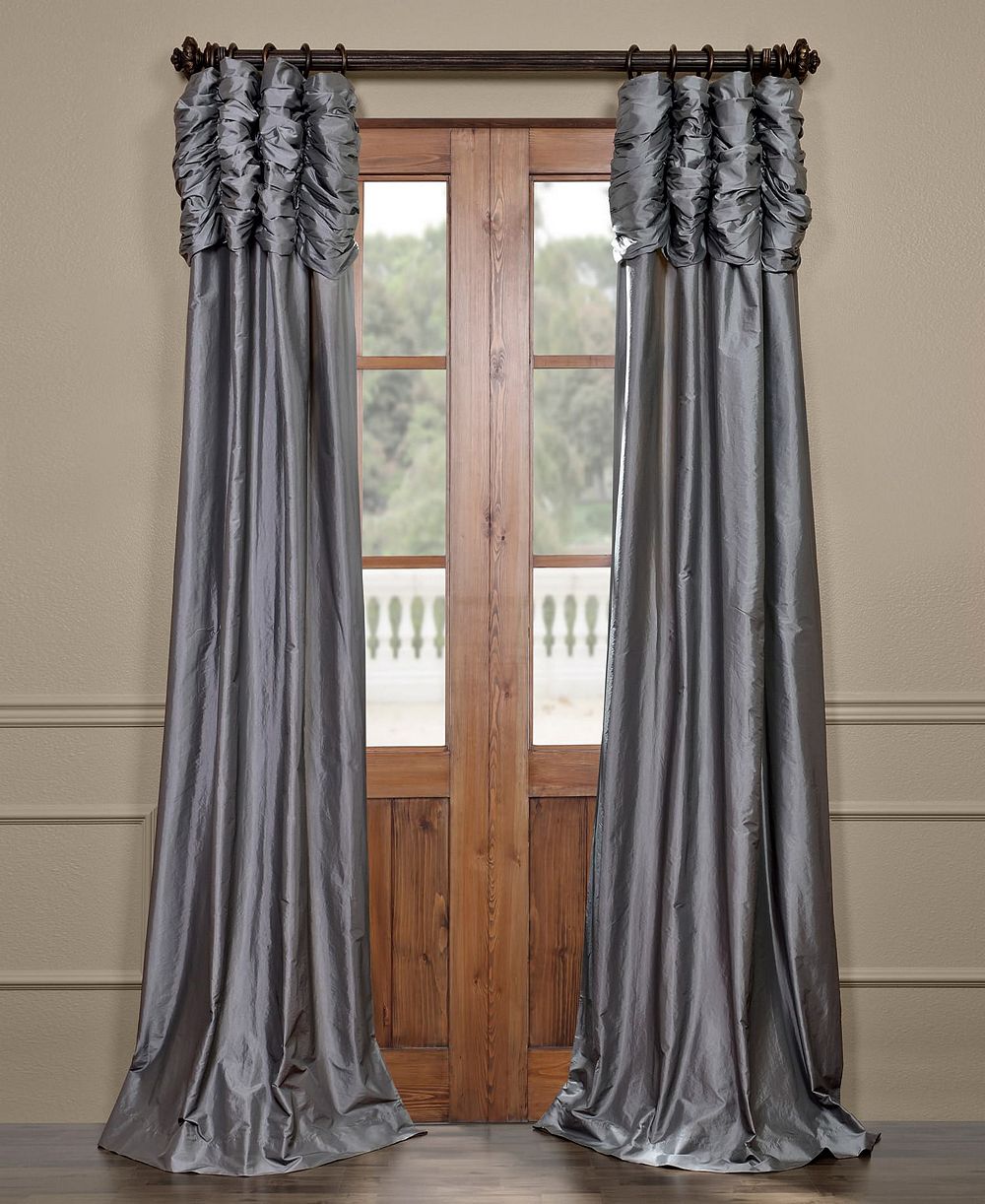 Half Price Drapes плиссированная однотонная штора из искусственного шелка тафты, затемняющая комнату