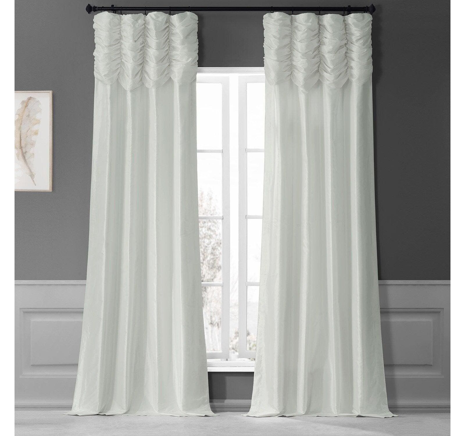 Шторы Half Price Drapes Ruched Solid Faux Silk Taffeta Room Darkening