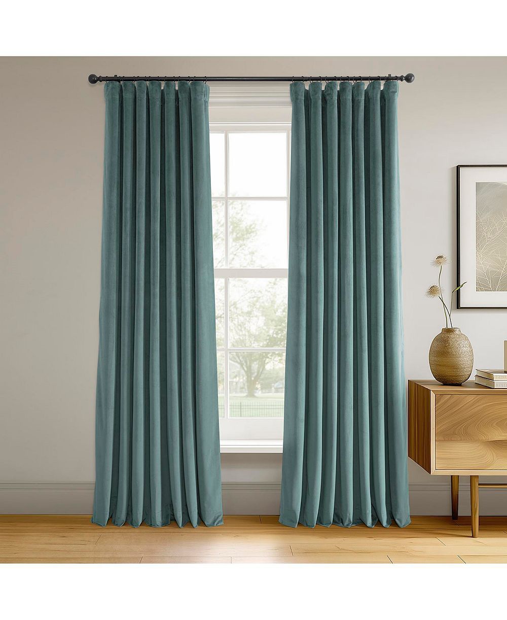 Half Price Drapes Signature шторы блэкаут из черного велюра