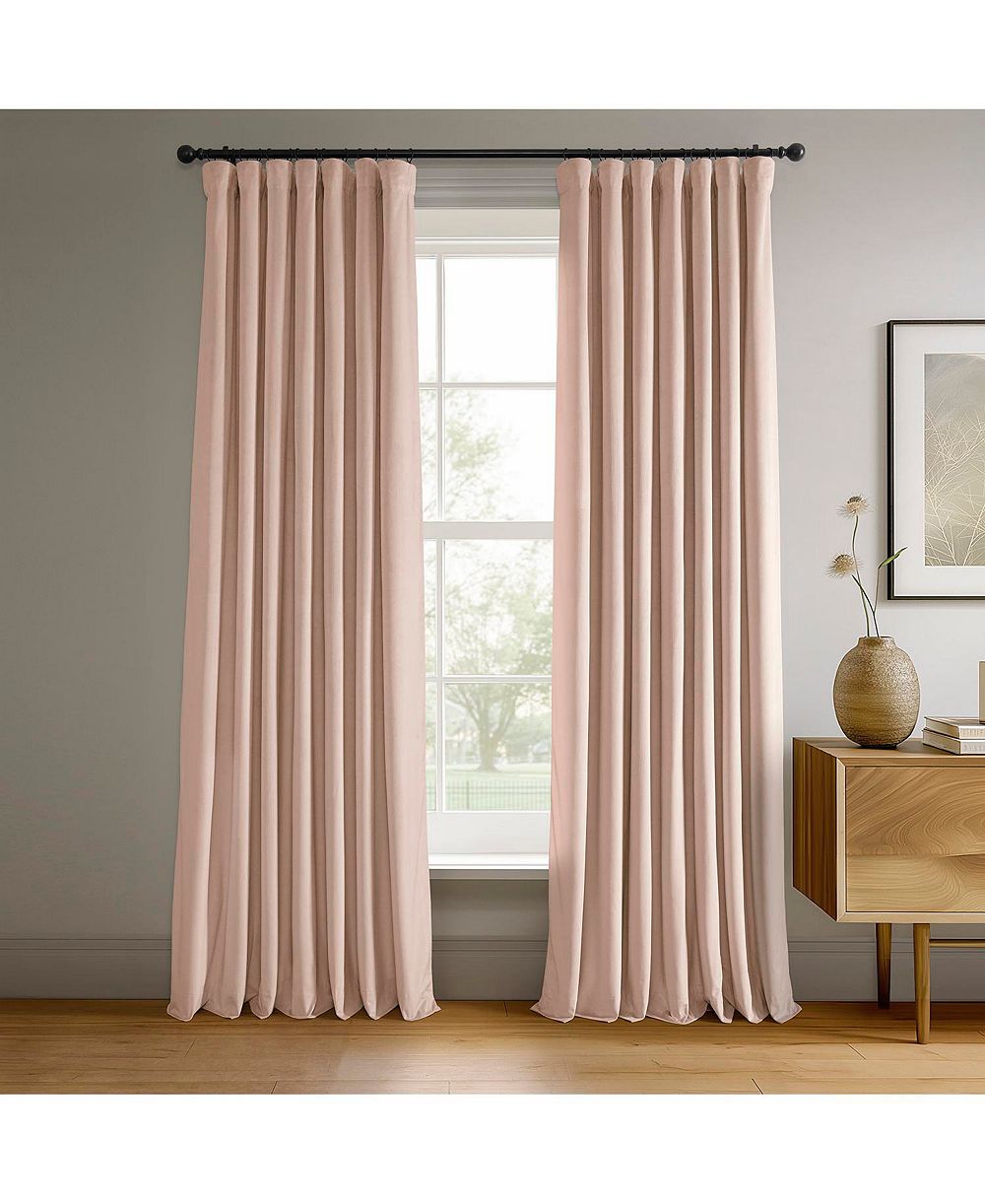 Half Price Drapes Signature бархатные шторы блэкаут, черные