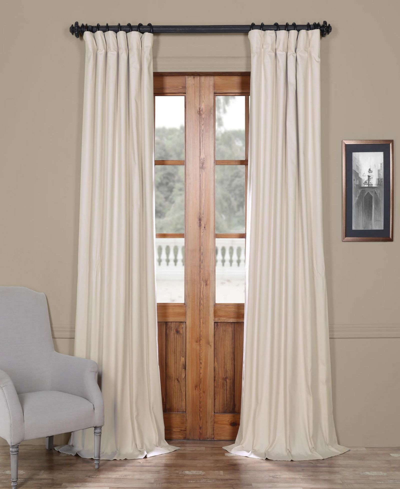 Однотонная хлопковая штора Half Price Drapes Blackout для отелей