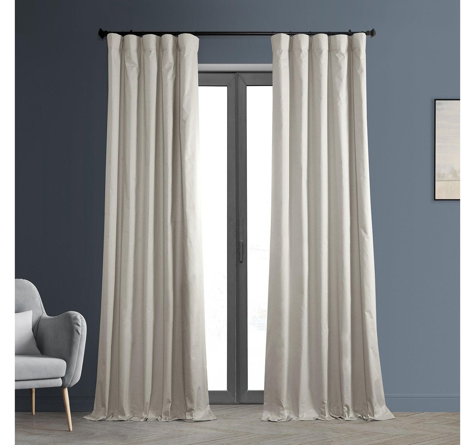 Half Price Drapes Solid Cotton Hotel Blackout Curtain