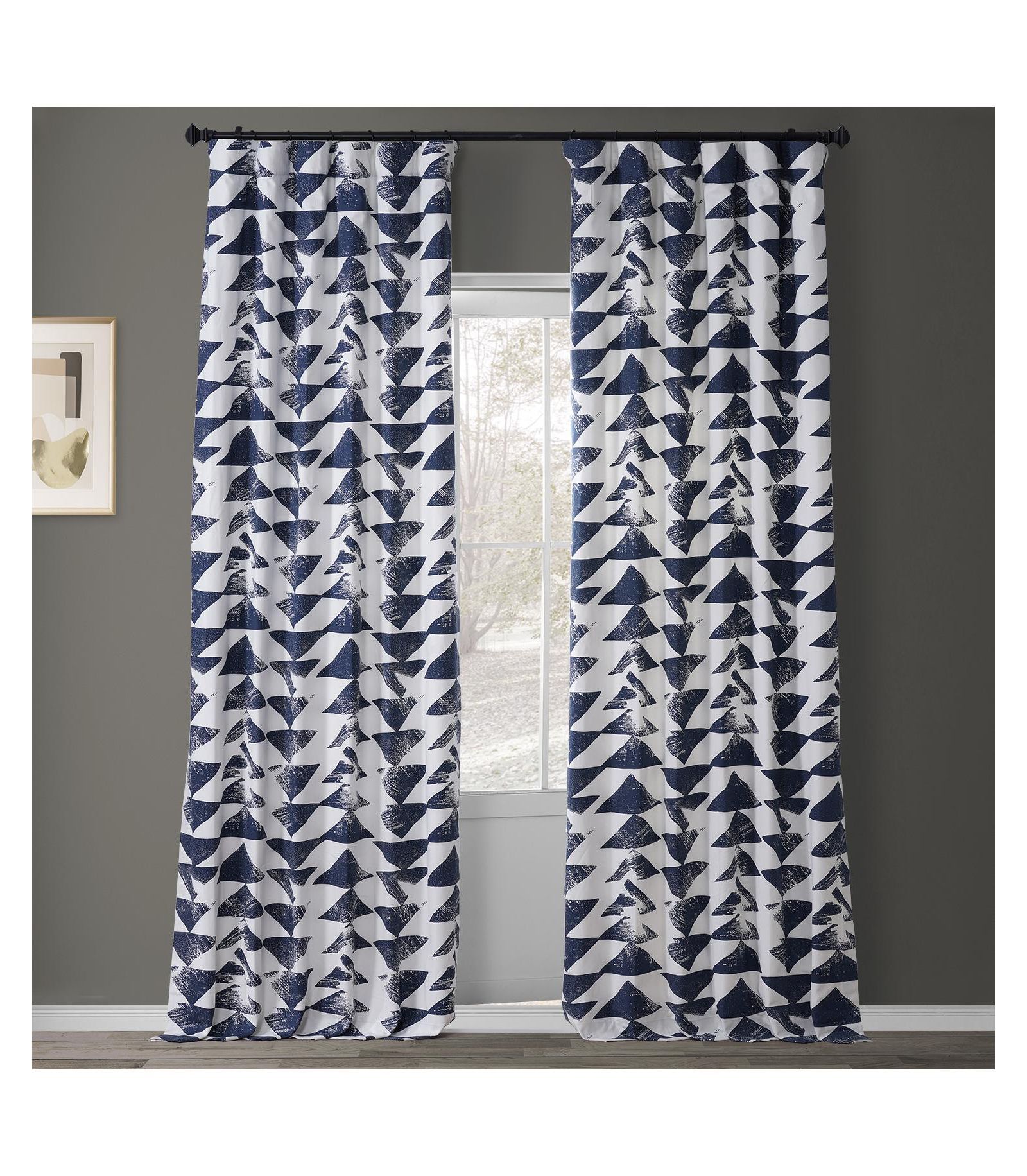 Half Price Drapes геометрические принтованные хлопковые шторы для затемнения комнаты