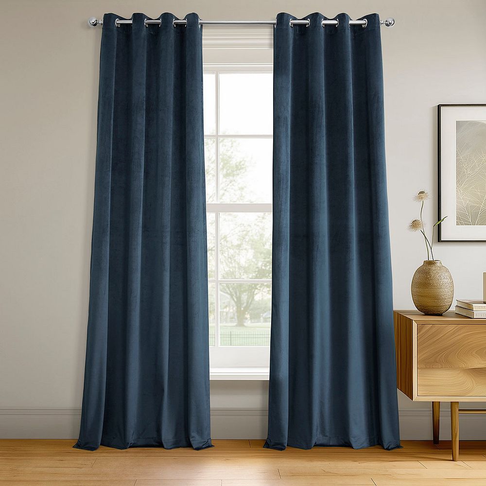 Штора Half Price Drapes Midnight Blue Velvet Blackout