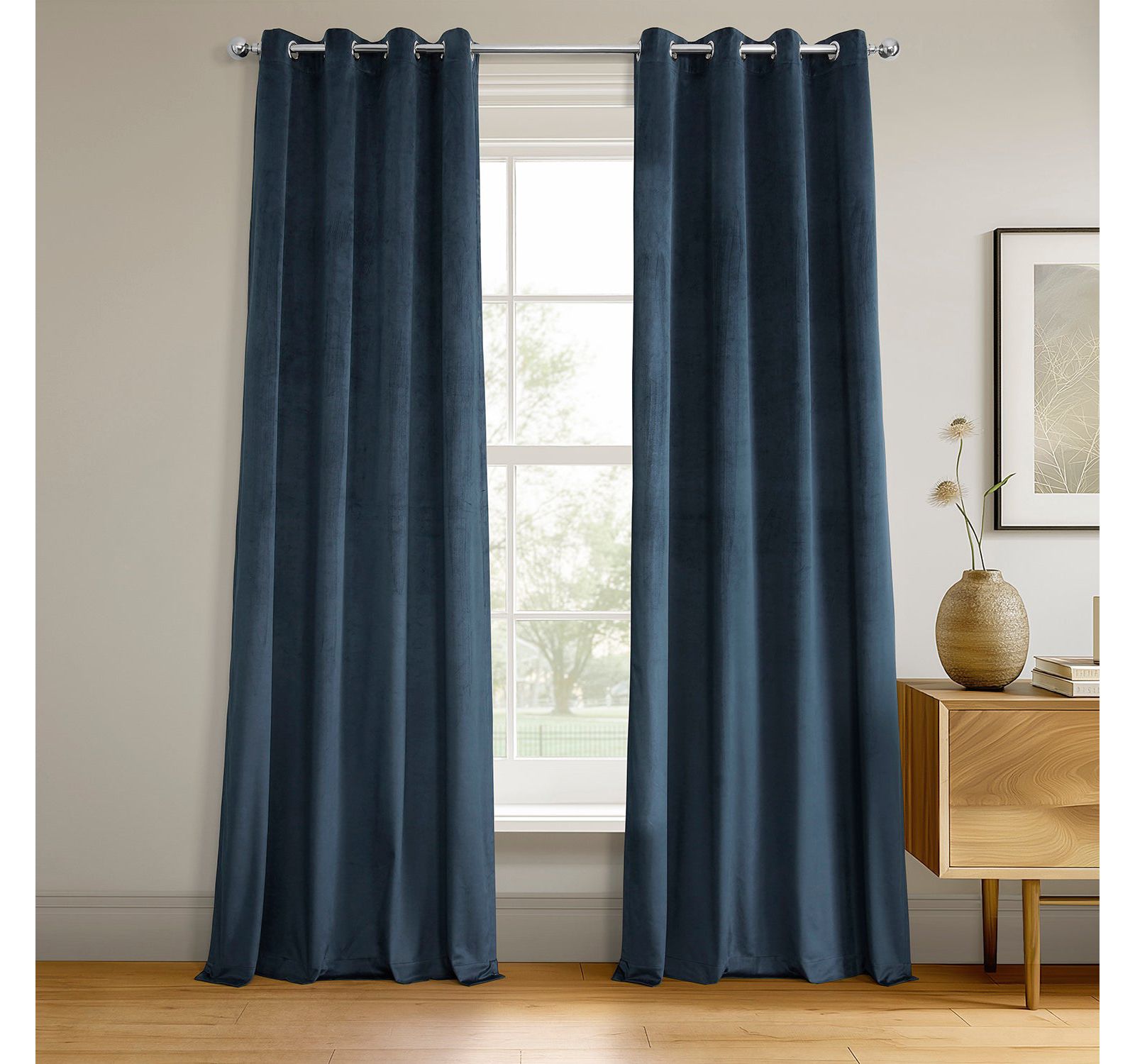 Портьера из бархата с люверсами Signature от Half Price Drapes