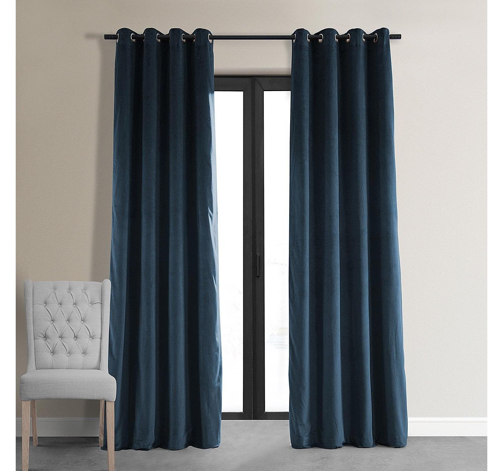 Шторы Half Price Drapes Midnight Blue Grommet Signature Velvet Blackout