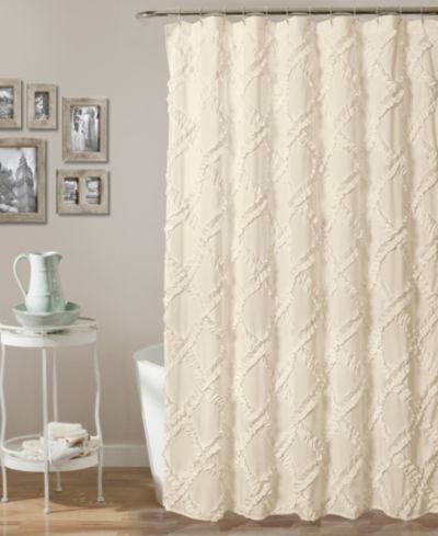 Lush Décor Ruffle Diamond Shower Curtain, 72" x 72"