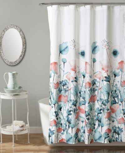 Lush Décor Zuri Flora Shower Curtain, 72" x 72"