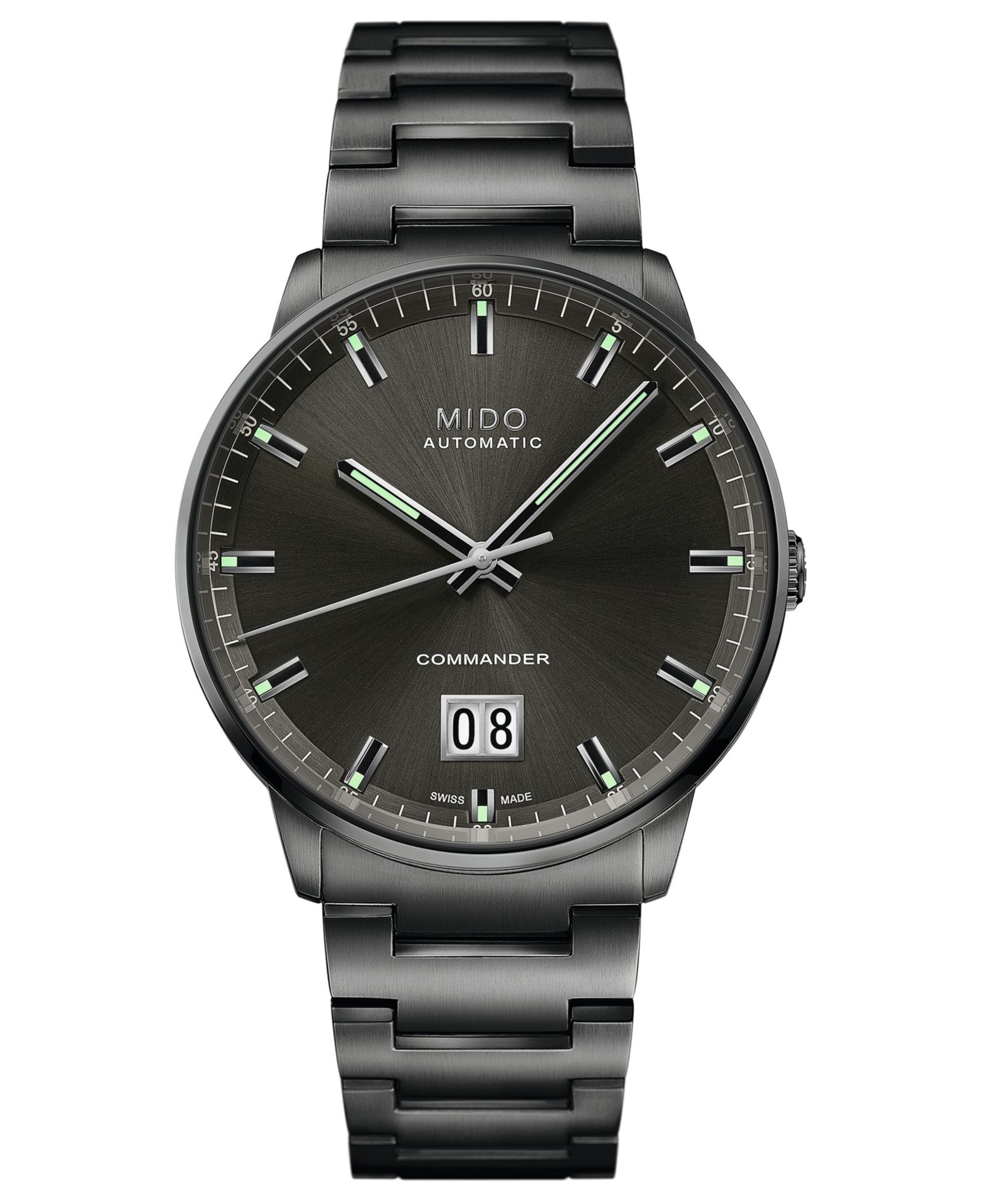 Мужские часы Mido Commander Big Date, стальной браслет, 42mm