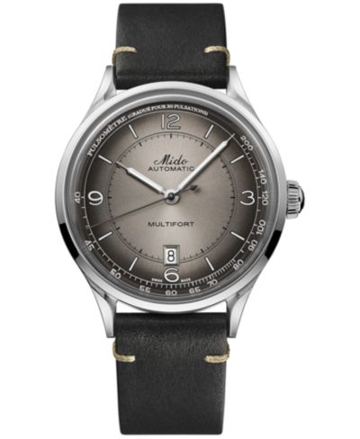 Mido Мужские швейцарские автоматические часы Multifort Patrimony Pulsometer на кожаном ремешке 40mm
