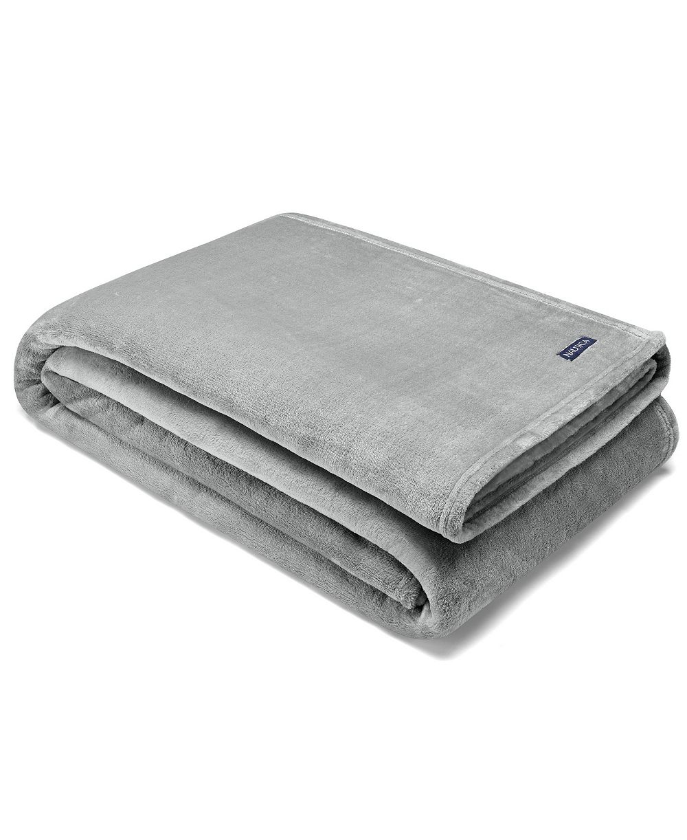 Nautica Solid Ultra Soft Plush Fleece Blanket, Full/Queen