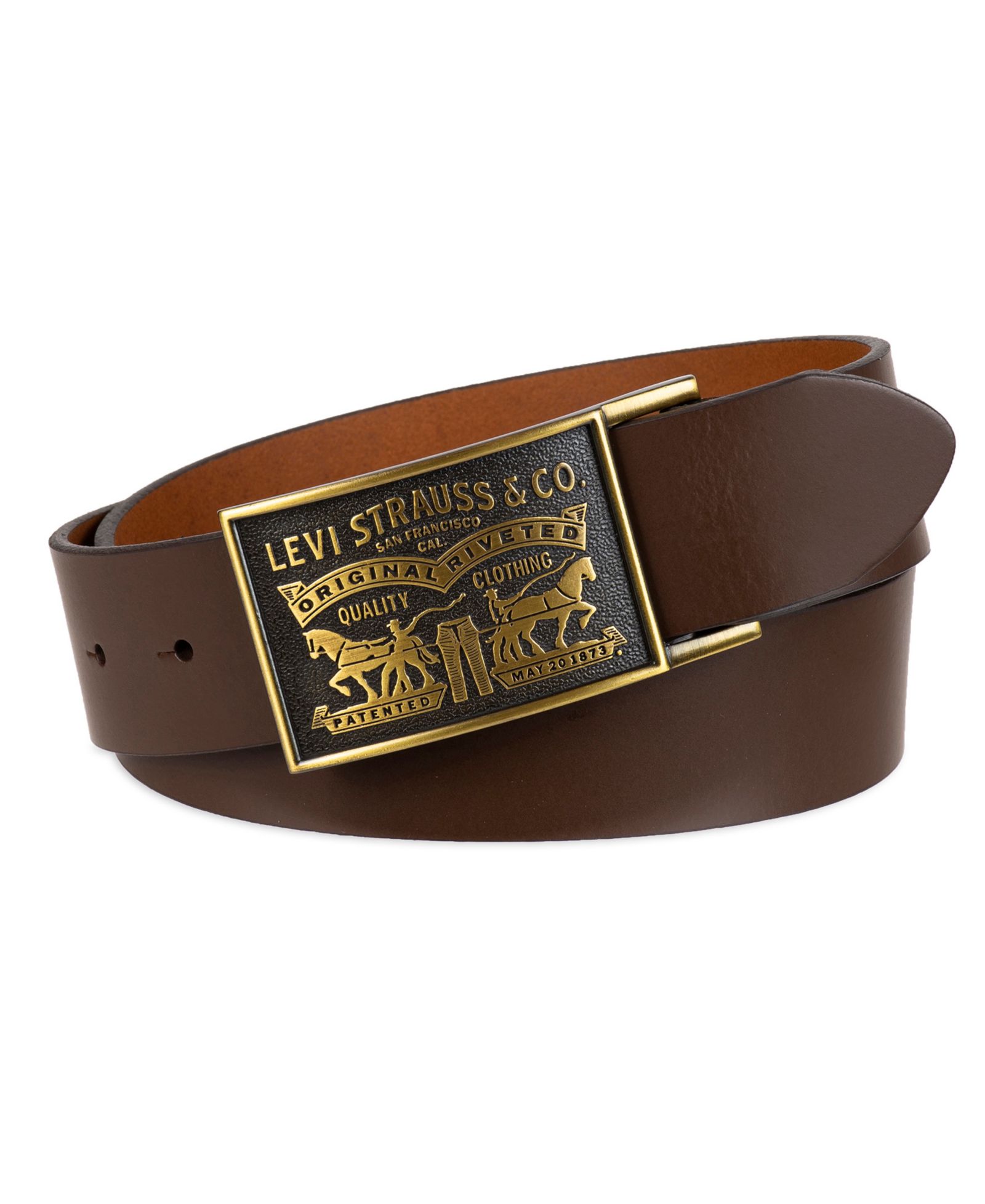 Levi's® Men's Western Leather Belt with Removable Plaque Buckle