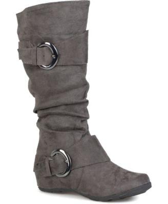 Journee Collection Women's Jester Extra Wide Calf Slouchy Mid Shaft Boots