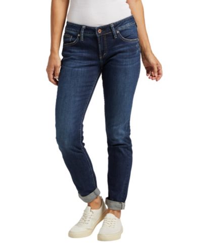 Silver Jeans Co. Women’s Boyfriend Mid Rise Slim Leg Jeans