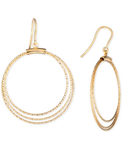 Серьги-подвески Italian Gold Textured Multi-Circle Drop, 14k Gold-Plated Sterling Silver