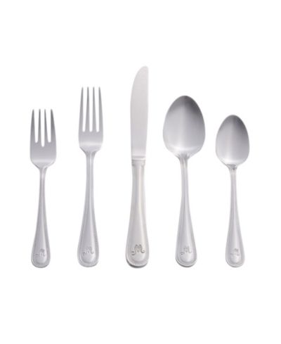 Riverridge Beaded 46 Piece Monogrammed Flatware Set - M, Service for 8