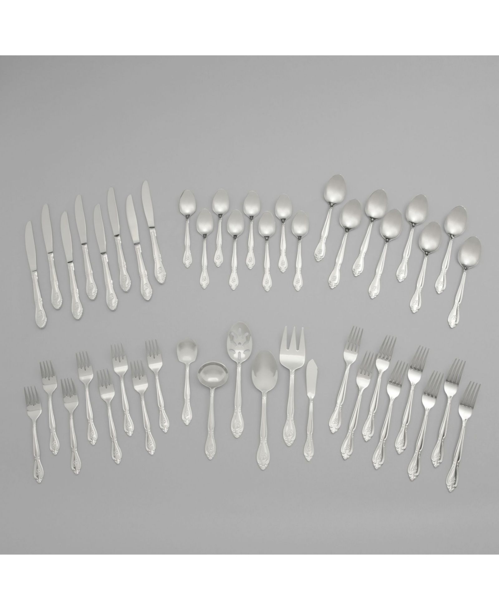 Riverridge Rose 46 Piece Flatware Set, Service for 8