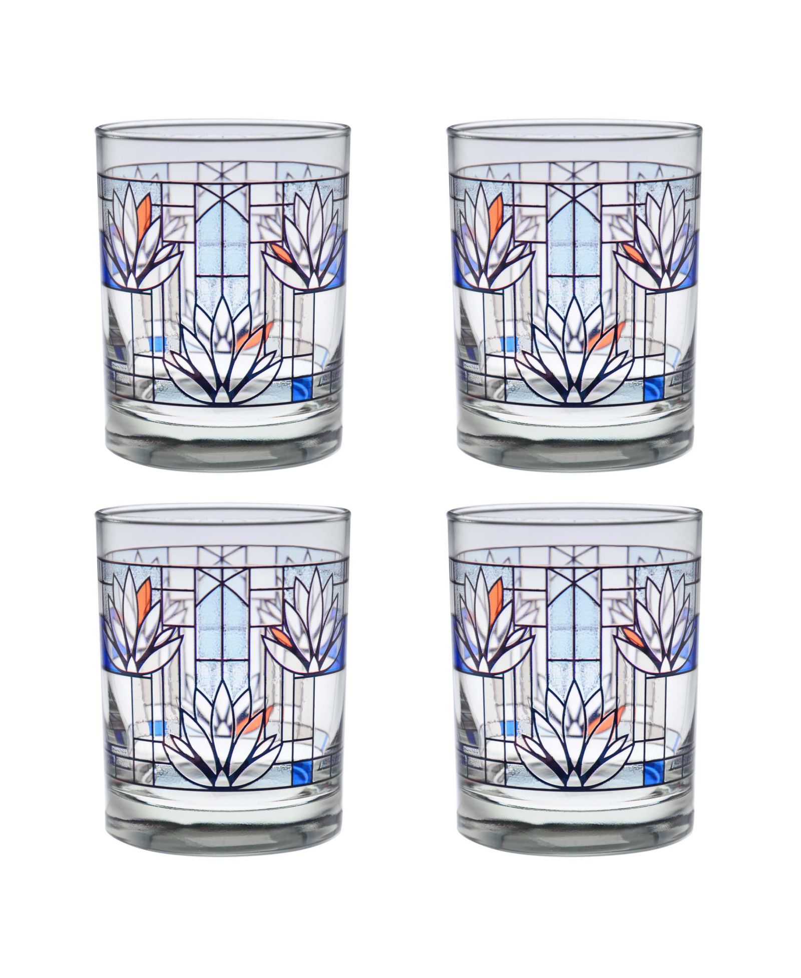 Набор бокалов Frank Lloyd Wright Water Lilies Double Old Fashioned, 4 шт