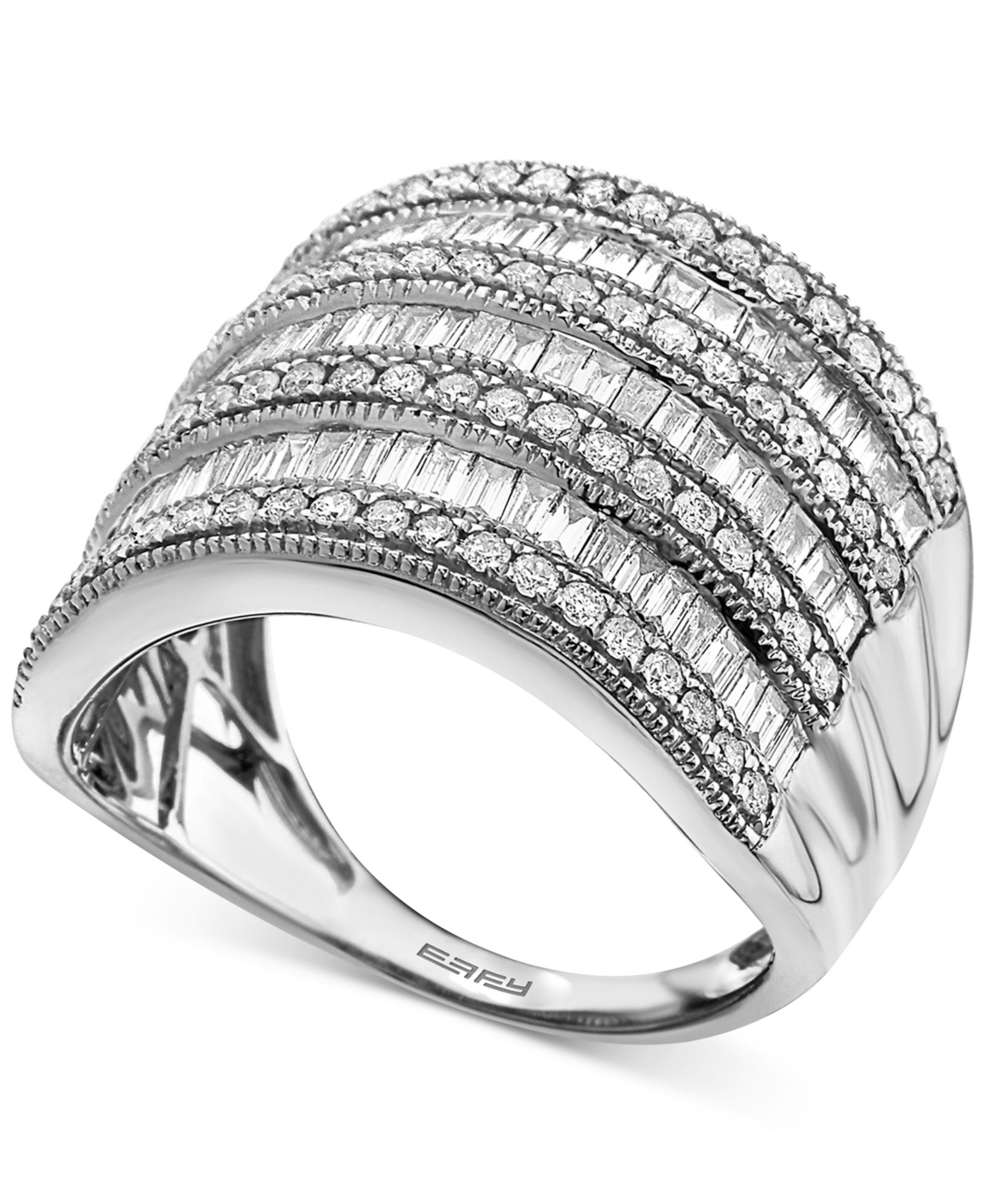 EFFY® Кольцо Statement Diamond Multi-Row (1-1/2 ct. t.w.) в 14k White Gold, 14K Gold или 14K Rose Gold