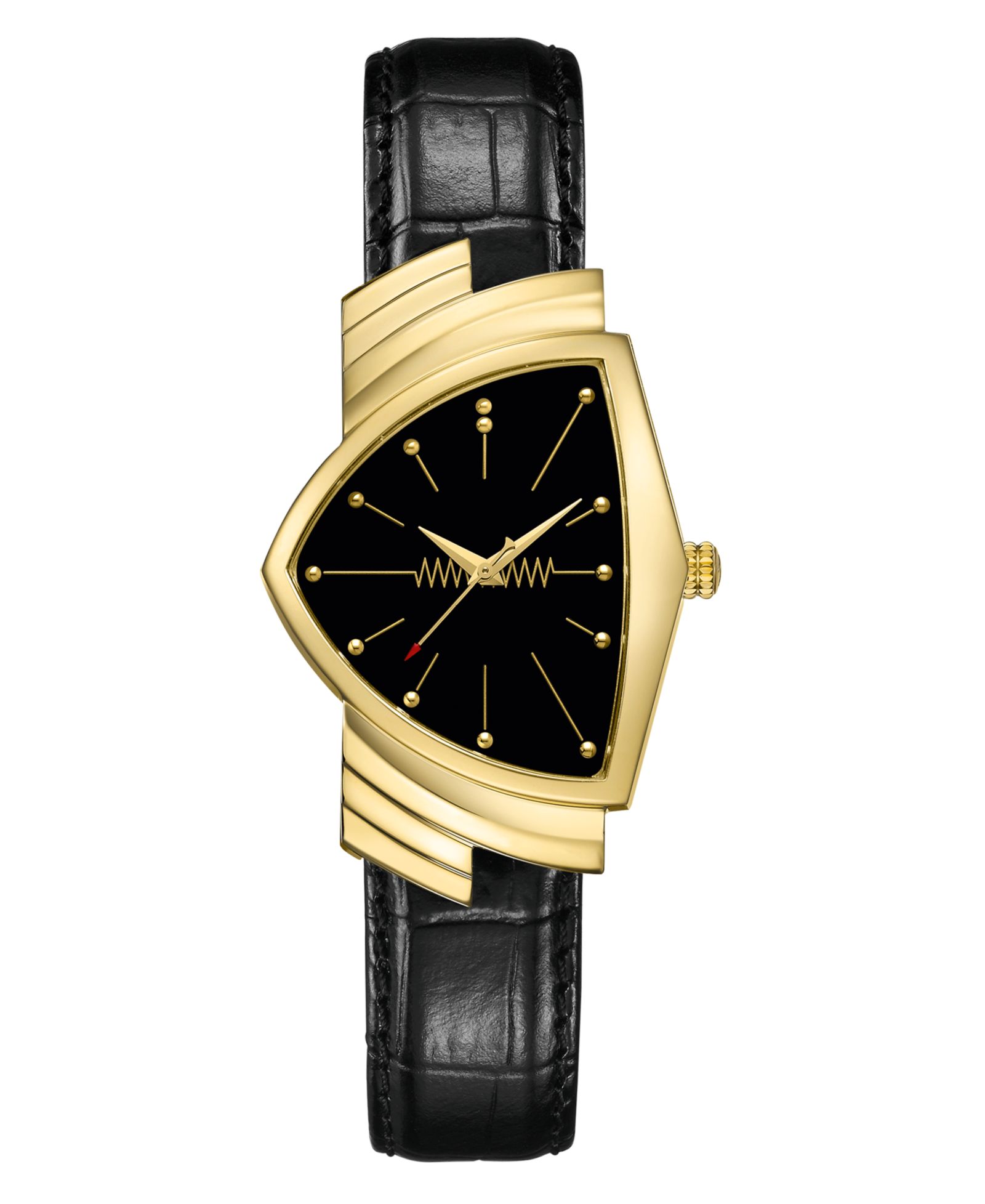 Унисекс часы Hamilton Swiss Ventura Black Leather Strap 32.3x50.3mm
