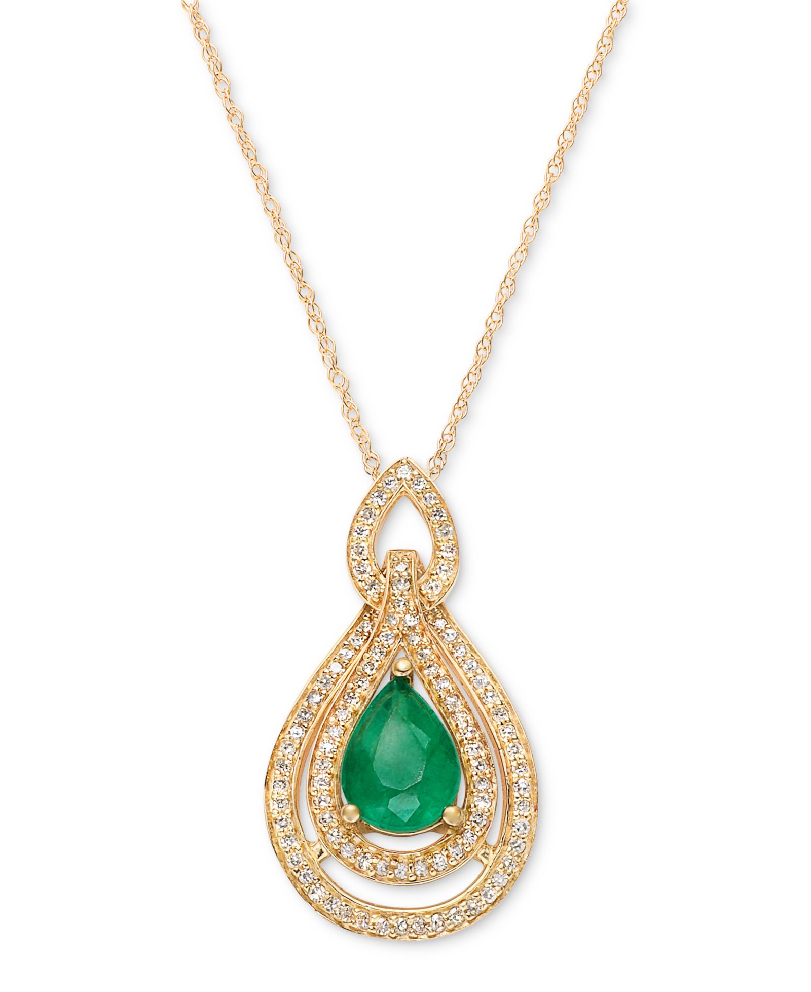 Подвеска Sapphire (1-1/4 ct. t.w.) & Diamond (1/4 ct. t.w.) 18" в 14k White Gold