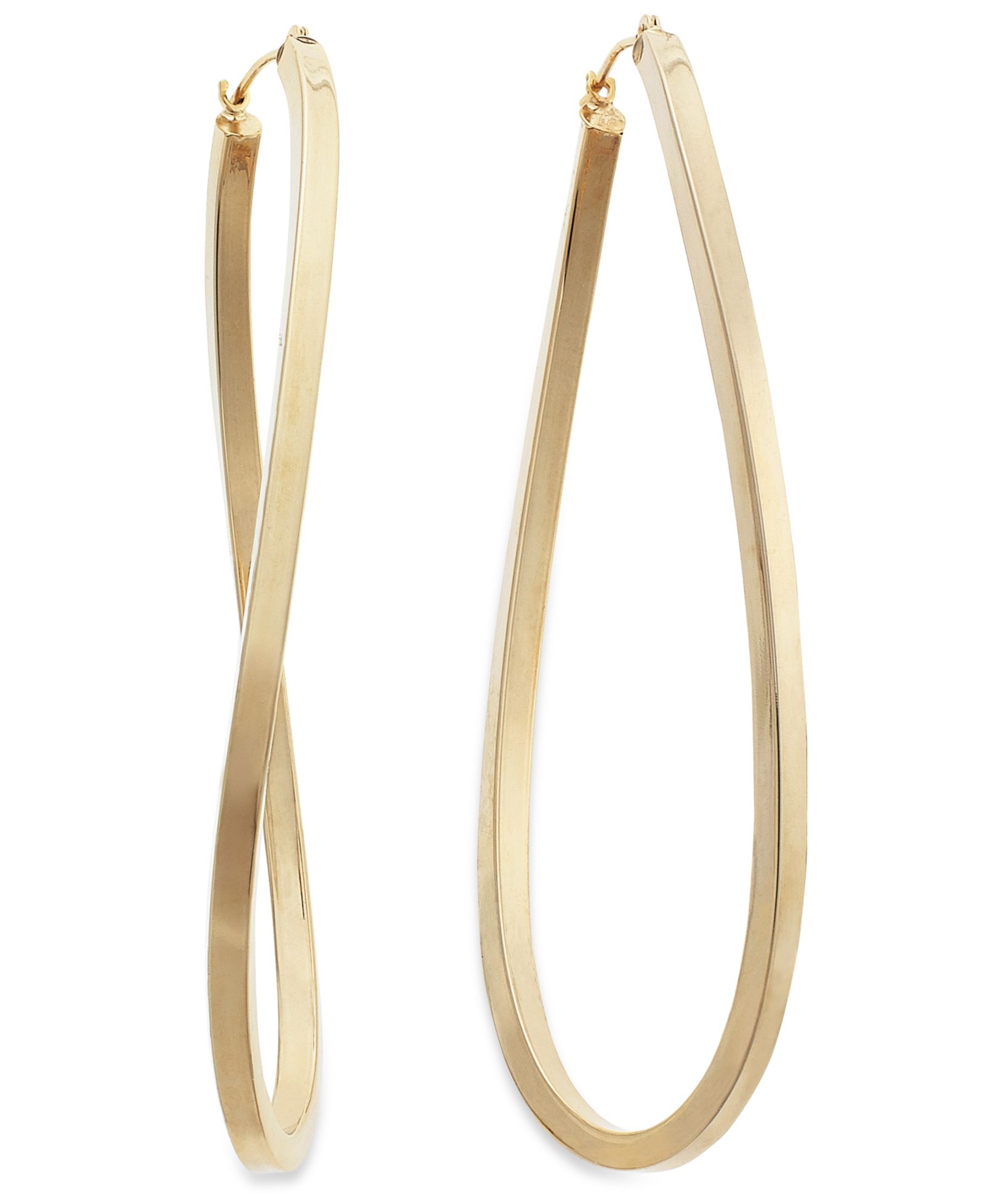 Серьги-кольца Figure 8, 14k Gold Vermeil, 2-1/2"