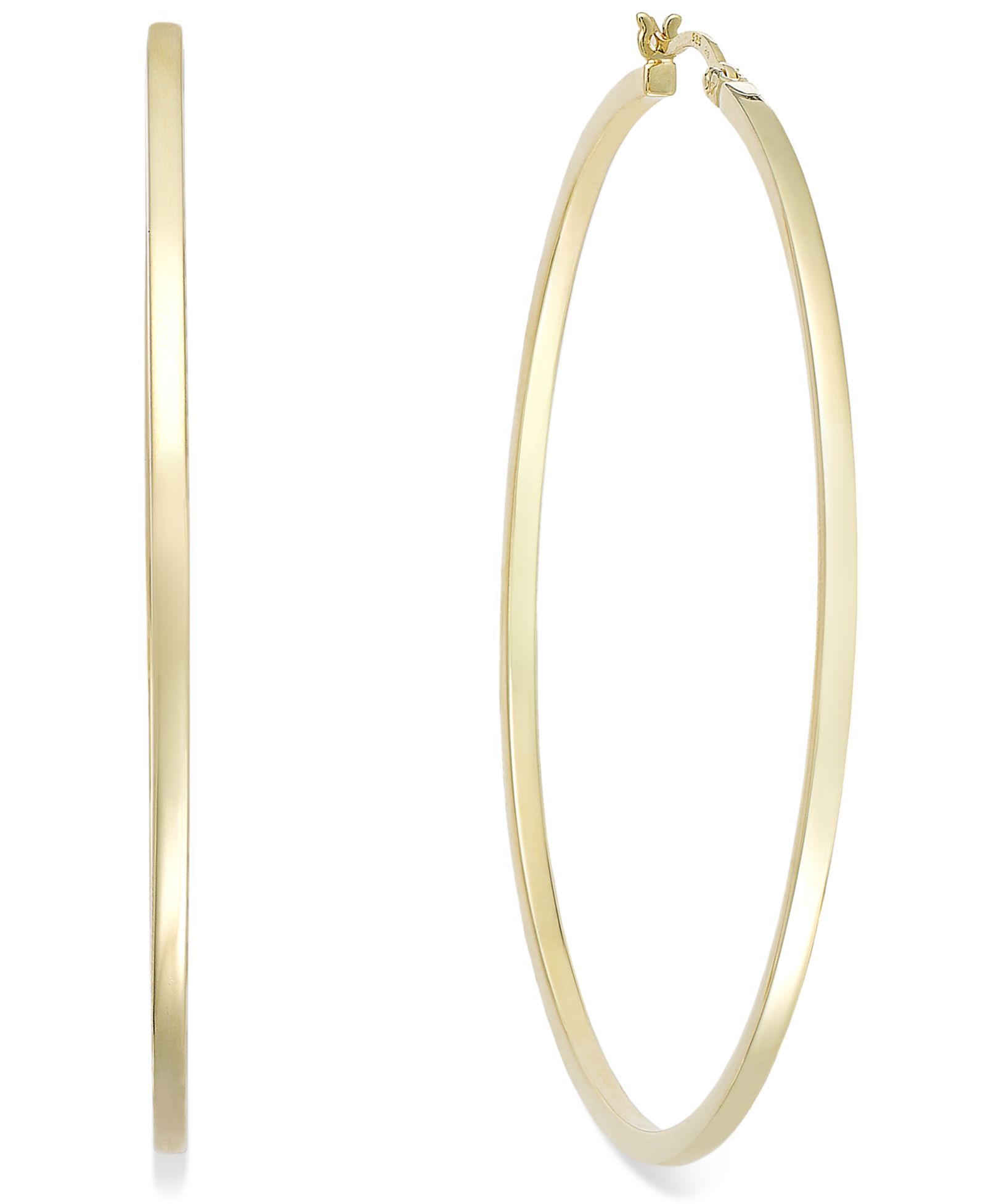 Серьги-кольца Square Tube из золота 14k Gold Vermeil, 60mm
