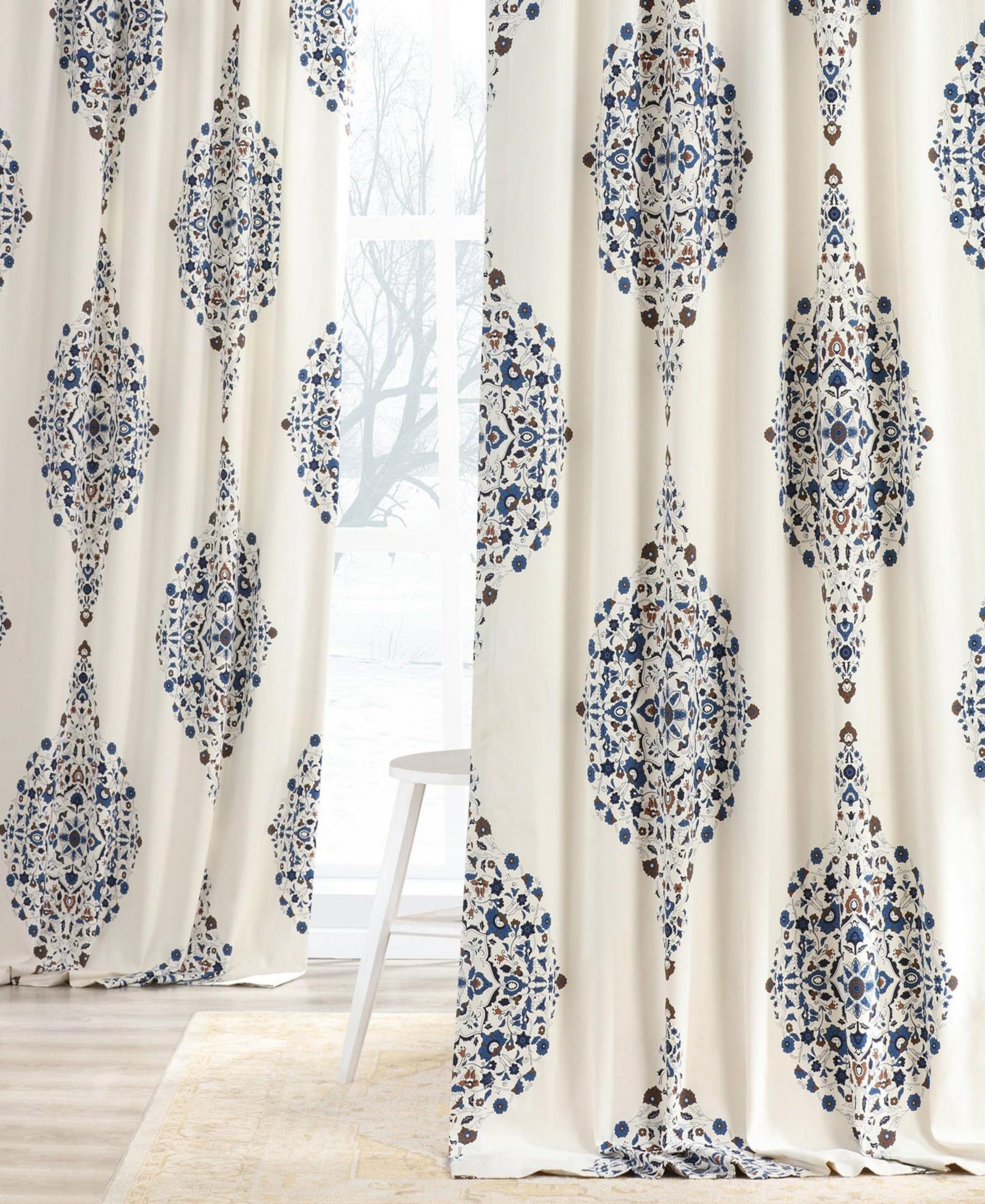 Штора Half Price Drapes Emblem Printed Cotton Room Darkening Curtain
