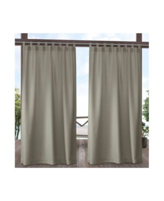 EXCLUSIVE HOME Cabana Solid Indoor/Outdoor Light Filtering, Hook-and-Loop Tab Top Curtain Panels (Set of 2)