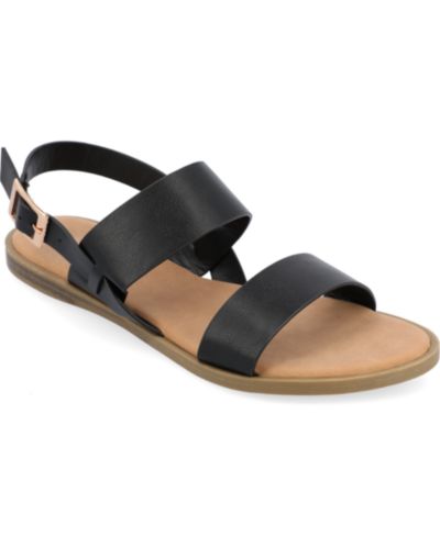 Женские сандалии Journee collection Women's Lavine, средняя и широкая полнота, много ремешков, плоский ход
