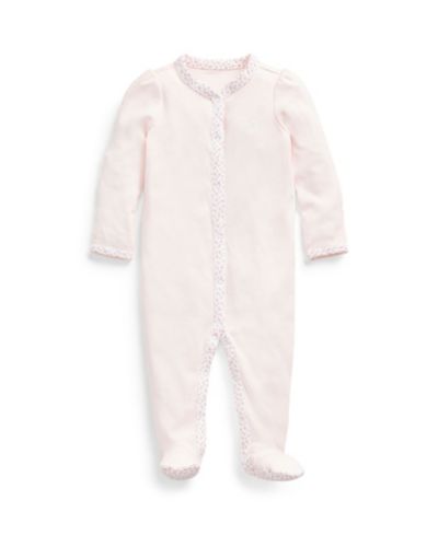 Детский хлопковый комбинезон Polo Ralph Lauren с цветочным декором