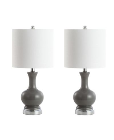 JONATHAN Y Cox 22" Metal/Glass LED Table Lamp - Set of 2