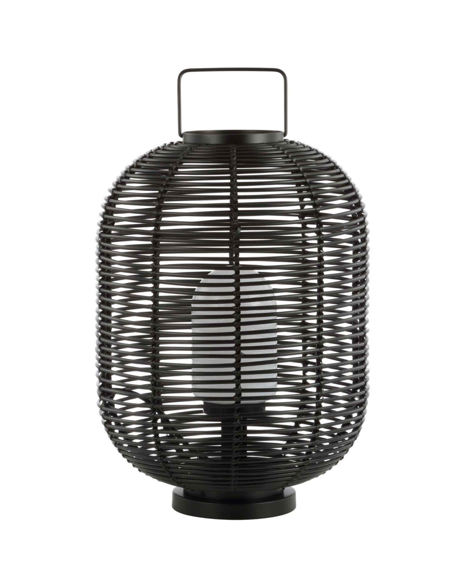 JONATHAN Y Kandella 26.7" Outdoor Woven Oval Asian LED Lantern
