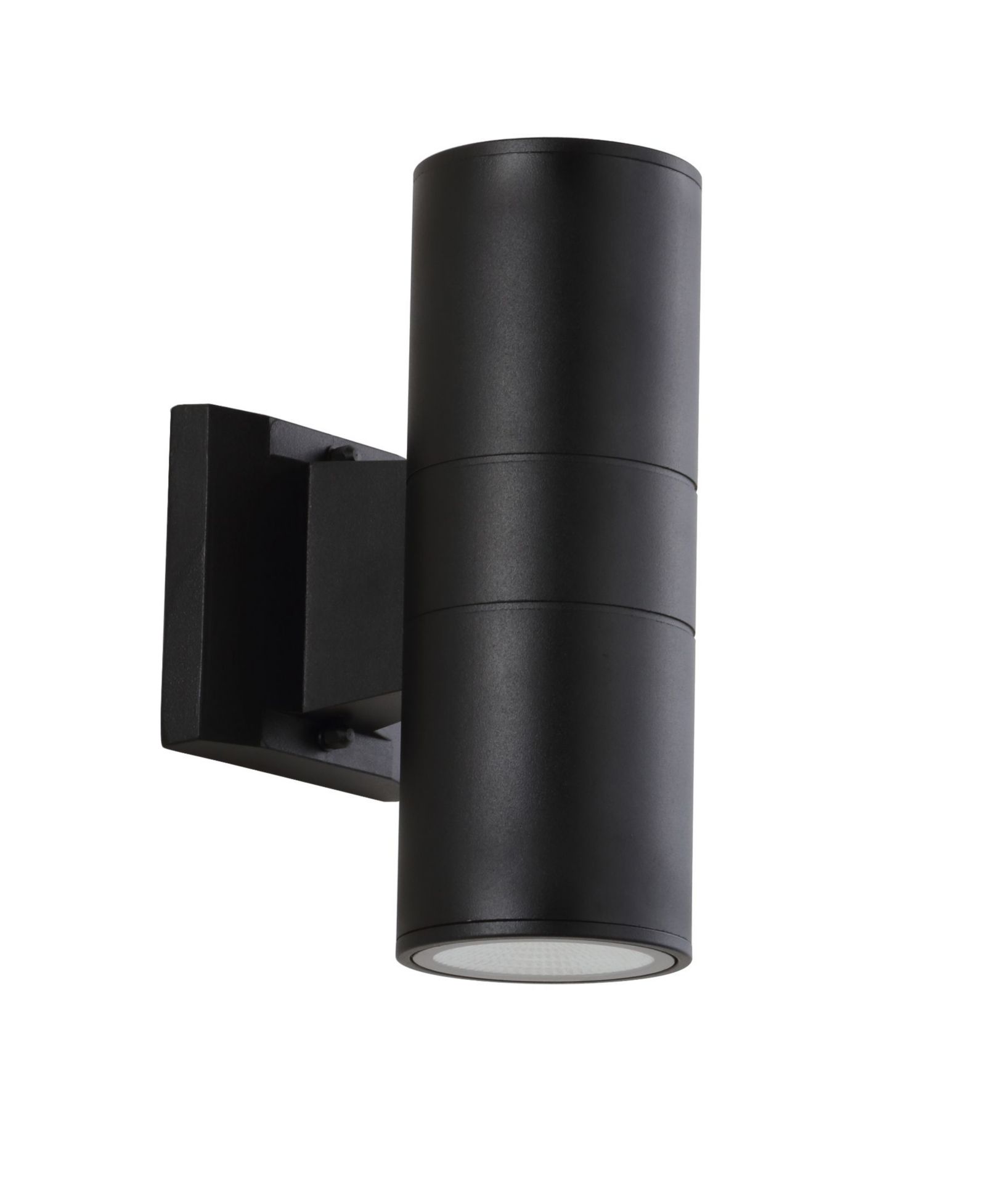 JONATHAN Y Duo 9.75" Cylinder Outdoor Metal/Glass Integrated LED Sconce с подсветкой вверх
