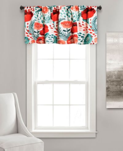 Декоративная занавеска Lush Decor Poppy Garden Room-Darkening Valance Curtain, 52" x 18"